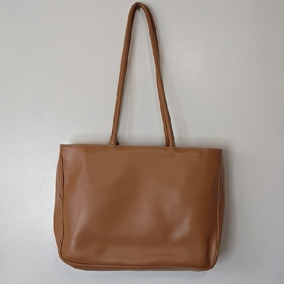 Vintage Furla Tan Leather Shoulder Bag Large Tote Purse Authentic vintage - Picture 10 of 16